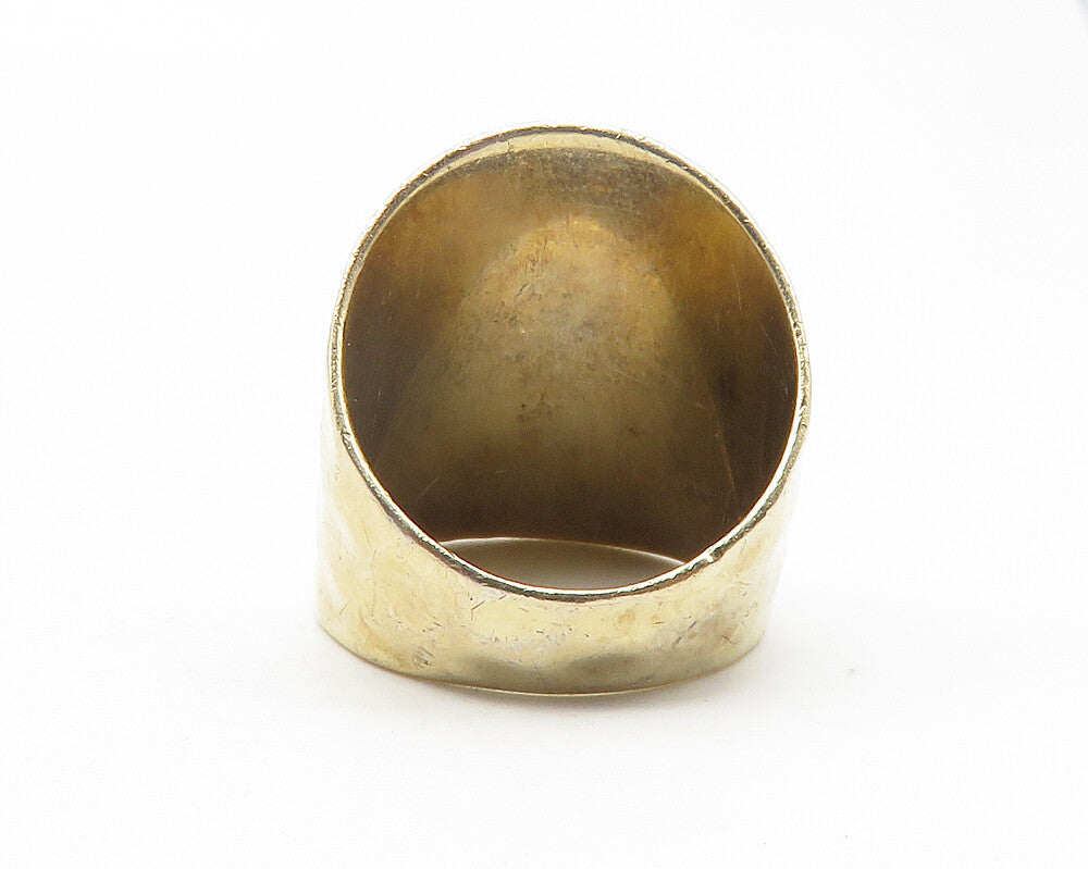 SETA 925 Sterling Silver  Gold Plated Hammered Petite Band Ring Sz 5  RG11851