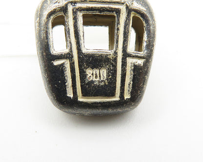 925 Sterling Silver  Vintage Petite Dark Tone Cable Lift Drop Pendant  PT8418