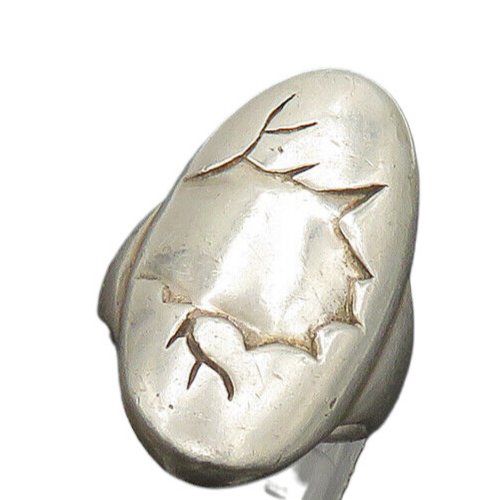 925 Sterling Silver  Vintage Shiny Artistic Design Band Ring Sz 7  RG20032