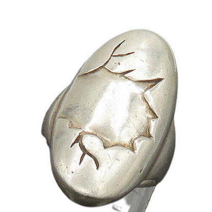 925 Sterling Silver  Vintage Shiny Artistic Design Band Ring Sz 7  RG20032