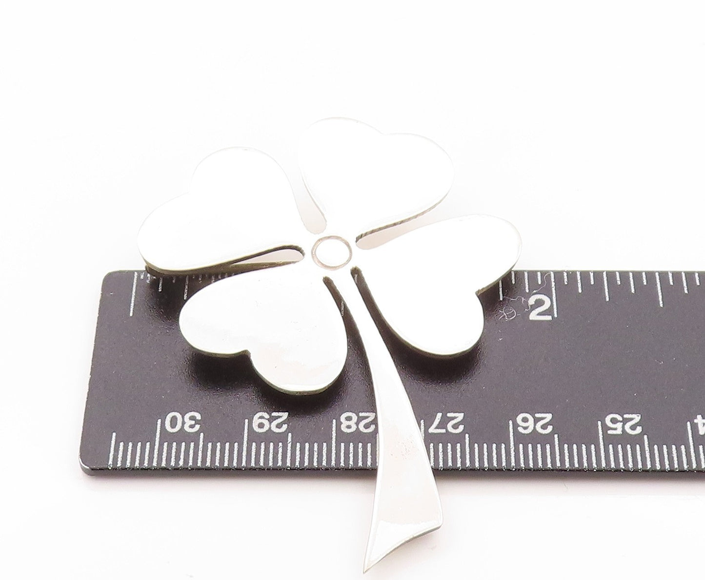 925 Sterling Silver Vintage Brooch MEXICO Large Cutout Clover  BP11612