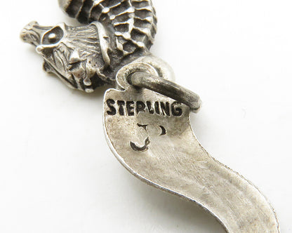 925 Sterling Silver  Vintage Dark Tone Seahorse San Francisco Pendant  PT13520