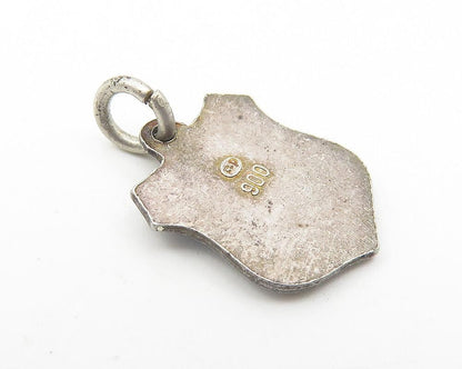 925 Sterling Silver  Vintage Enamel Valluga Mountain Austria Pendant  PT8512