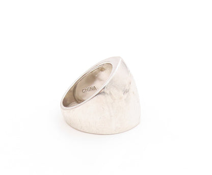 925 Sterling Silver Vintage Ring Sparkling Geometric Signet Band  Sz 7  RG33677