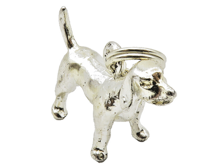 925 Sterling Silver  Vintage Shiny Petite Standing Dog Motif Pendant  PT11029