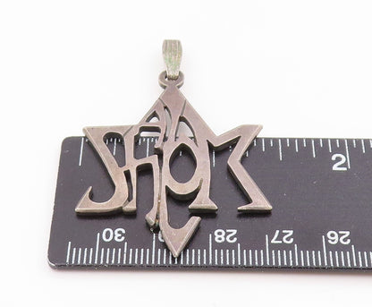 925 Sterling Silver Vintage Pendant Classic Shalom Star Of David Cutout  PT26294