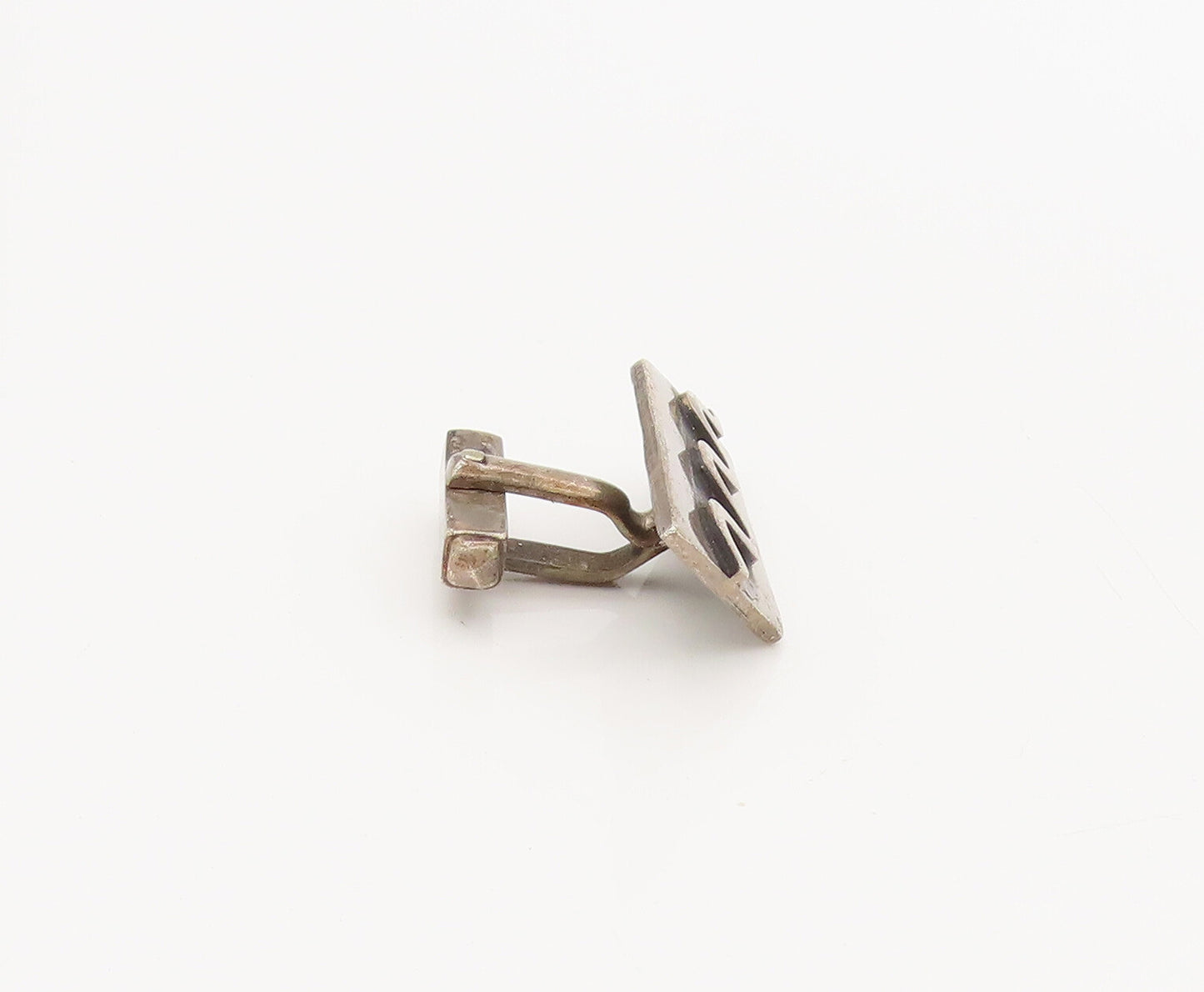 CASTILLO MEXICO 925 Silver Vintage Raised Etched Wave Plate Cuff Links TR3542