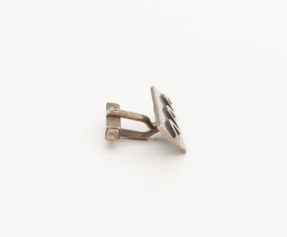 CASTILLO MEXICO 925 Silver Vintage Raised Etched Wave Plate Cuff Links TR3542