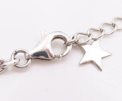 925 Sterling Silver Vintage Necklace Multi Gemstone Solar System Chain  NE4631