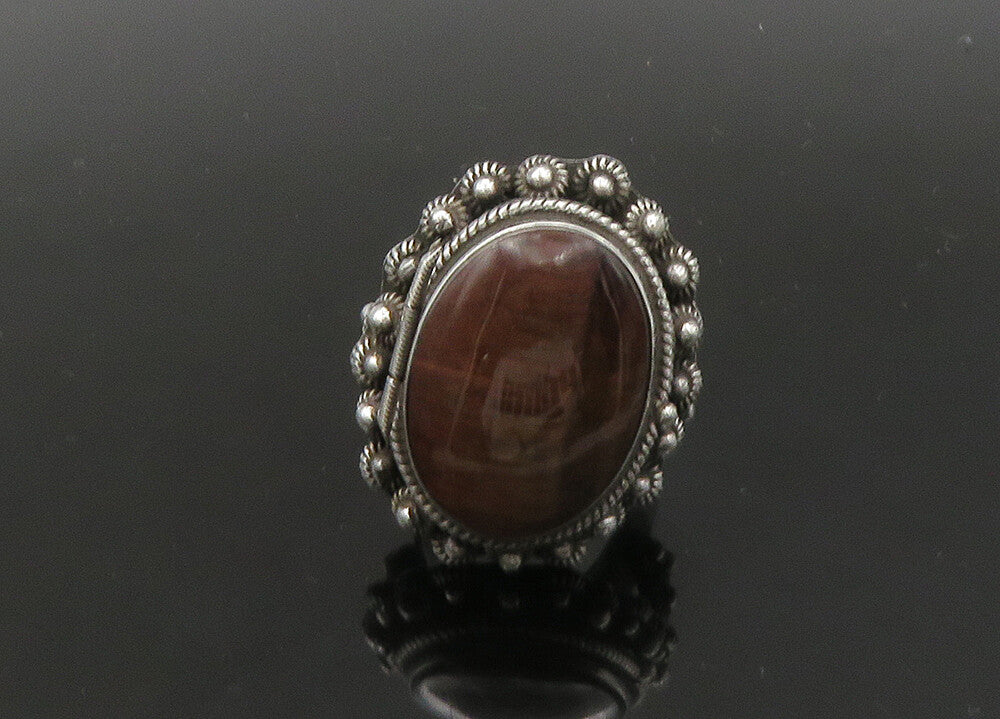 TAXCO MEXICO 925 Silver  Vintage Tiger's Eye Band Ring Sz 11 (OPENS)  RG22760