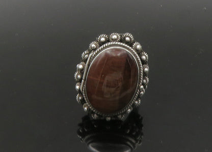 TAXCO MEXICO 925 Silver  Vintage Tiger's Eye Band Ring Sz 11 (OPENS)  RG22760