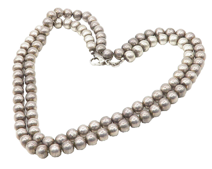 925 Sterling Silver  Vintage Heavy Minimalist Beaded Chain Necklace NE2906