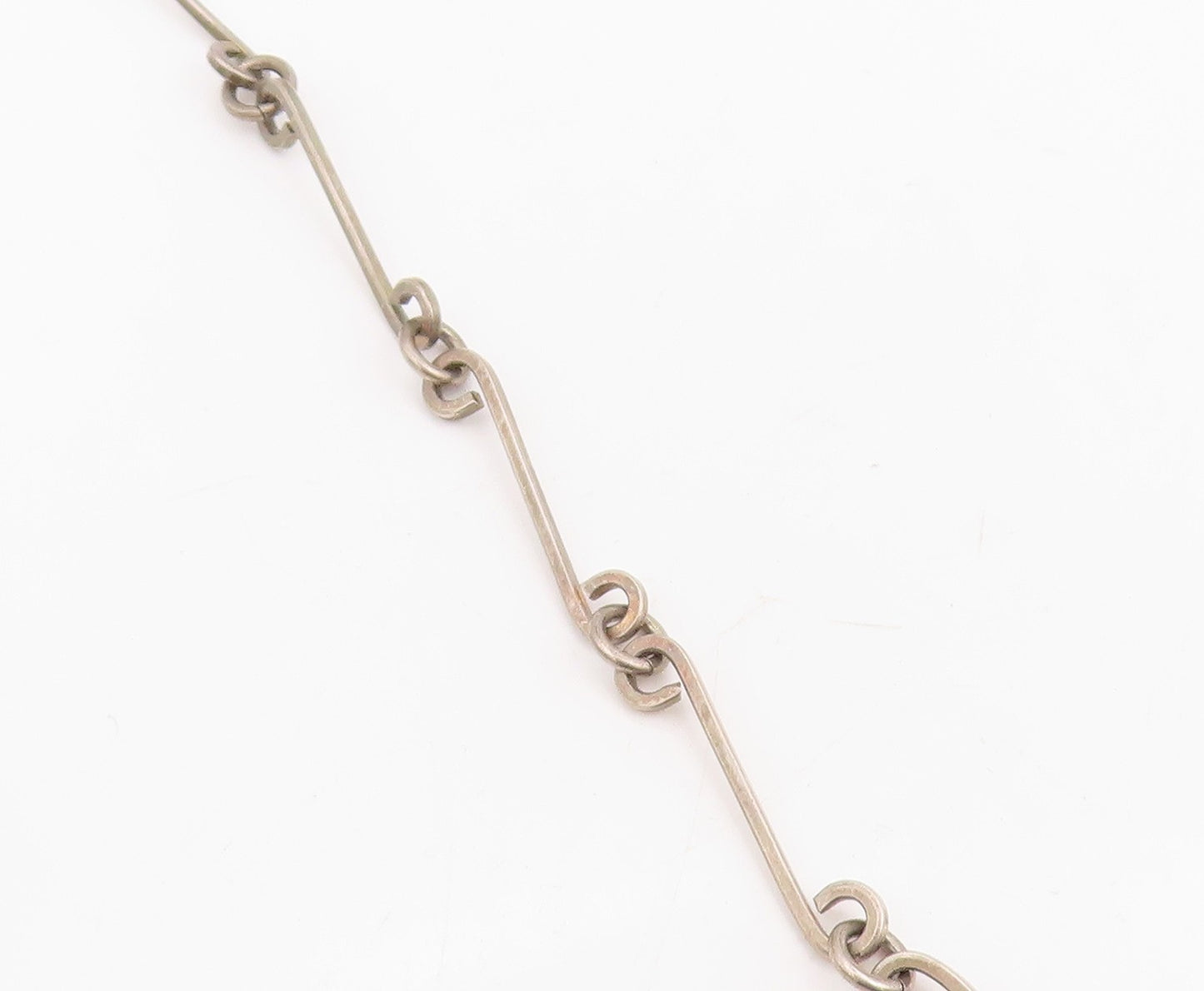 925 Sterling Silver Vintage Necklace ISRAEL Linked Loop Chandelier Chain  NE4759