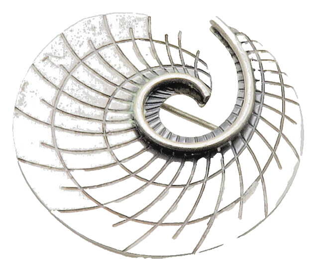 BEAU 925 Sterling Silver  Vintage Etched Detail Spiral Brooch Pin  BP5606