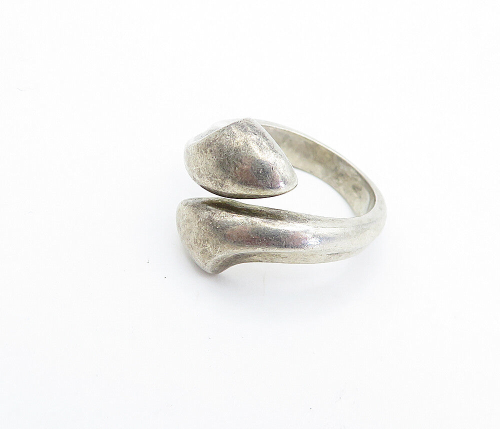 925 Sterling Silver  Vintage Smooth Arrow Bypass Band Ring Sz 6.5  RG4360