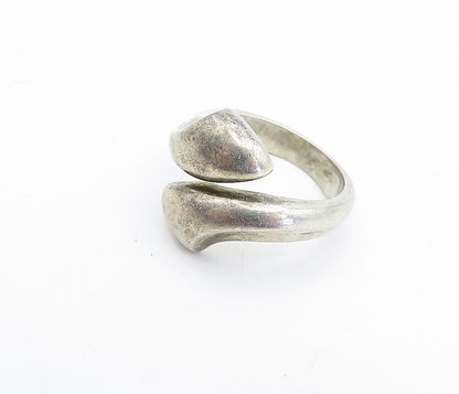 925 Sterling Silver  Vintage Smooth Arrow Bypass Band Ring Sz 6.5  RG4360
