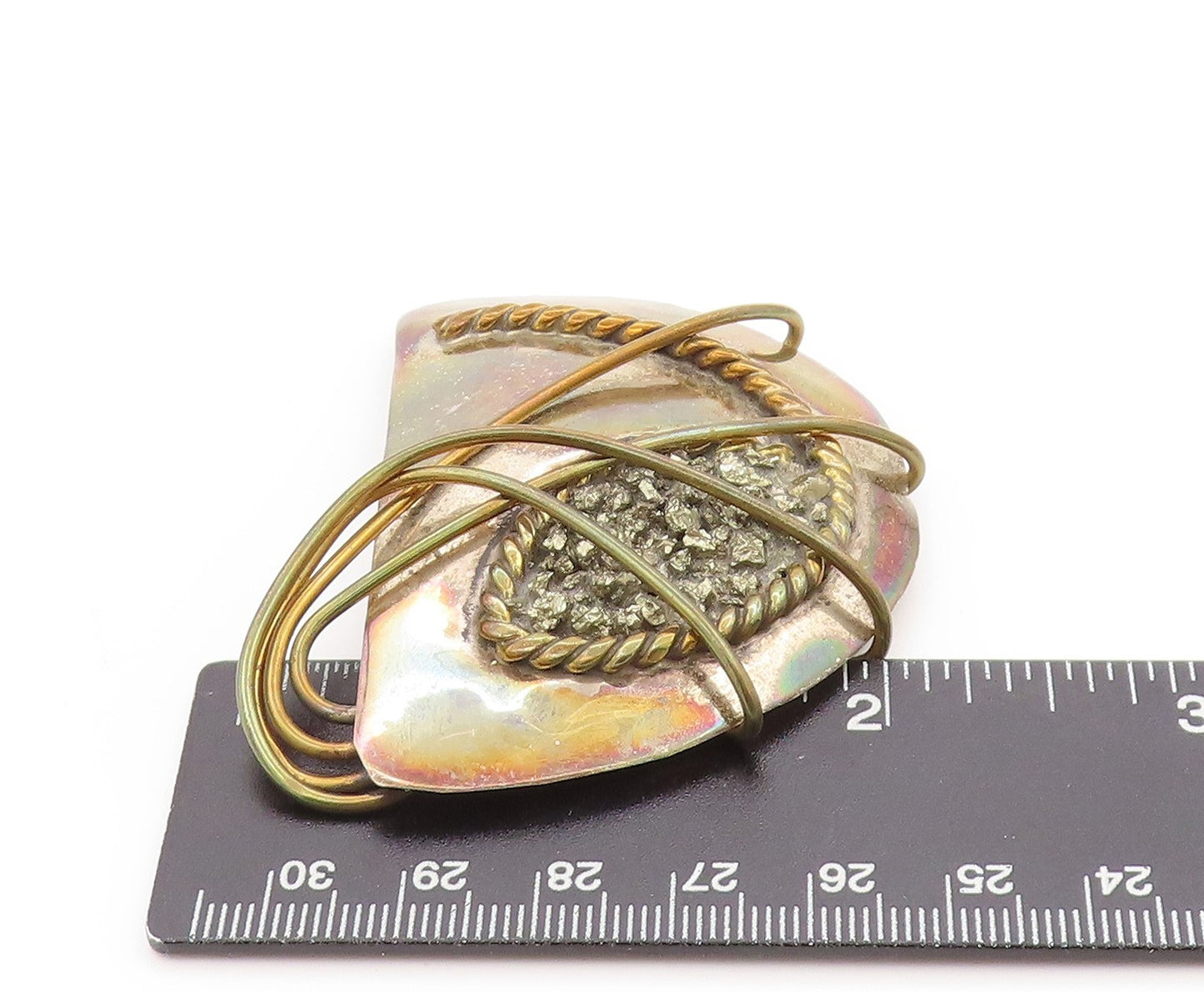 925 Sterling Silver Vintage Brooch Modernist Nested Geometric Design  BP11898