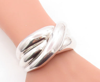 CHARLES KRYPELL 925 Sterling Silver  Vintage Shiny Swirl Cuff Bracelet  BT1649