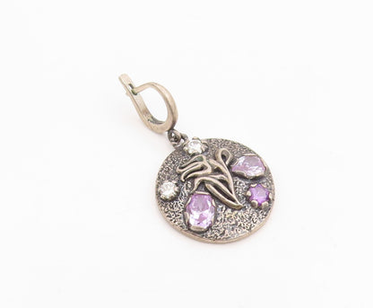 925 Sterling Silver Vintage Earrings Amethyst & Gemstone Single Pieces  EG14300