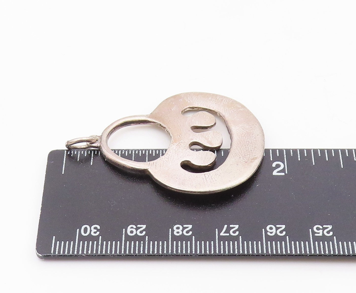 ALVA 925 Sterling Silver  Vintage Smooth Cutout Design Drop Pendant  PT9591