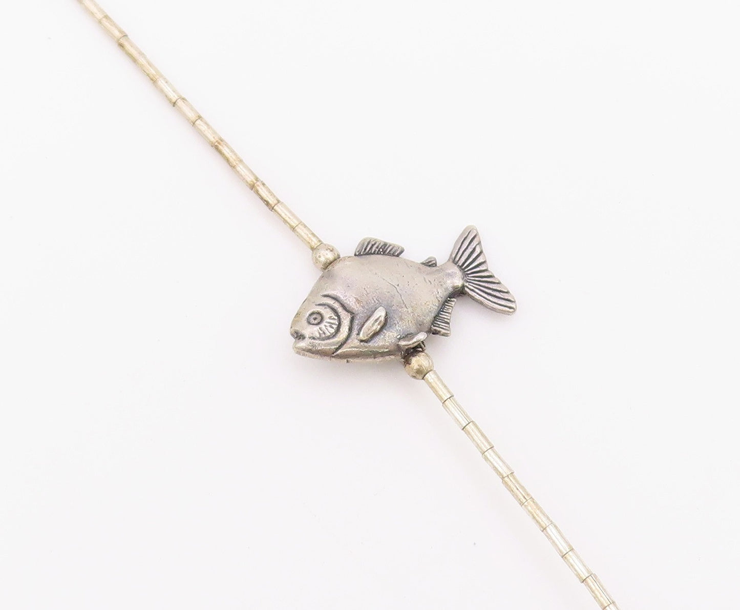925 Sterling Silver Vintage Necklace SOUTHWESTERN Gemstone Animal Fetish  NE4909