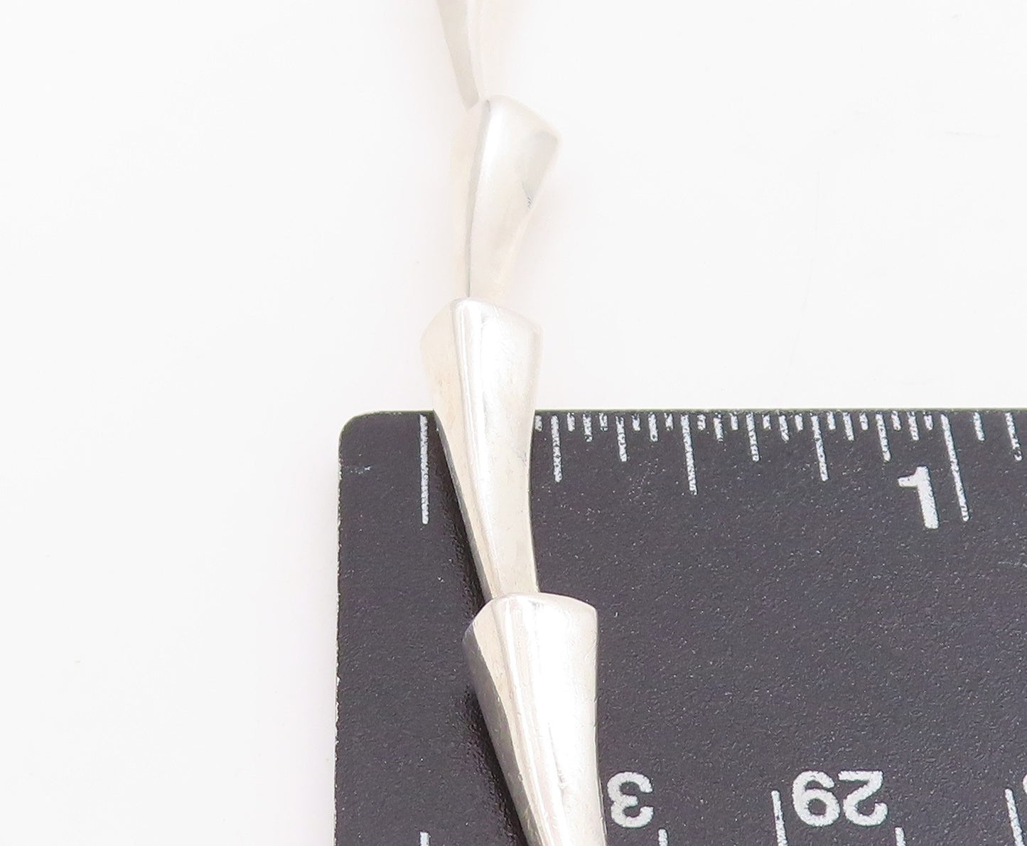 925 Sterling Silver Vintage Necklace Minimalist Tapered Bar Link Chain  NE4733