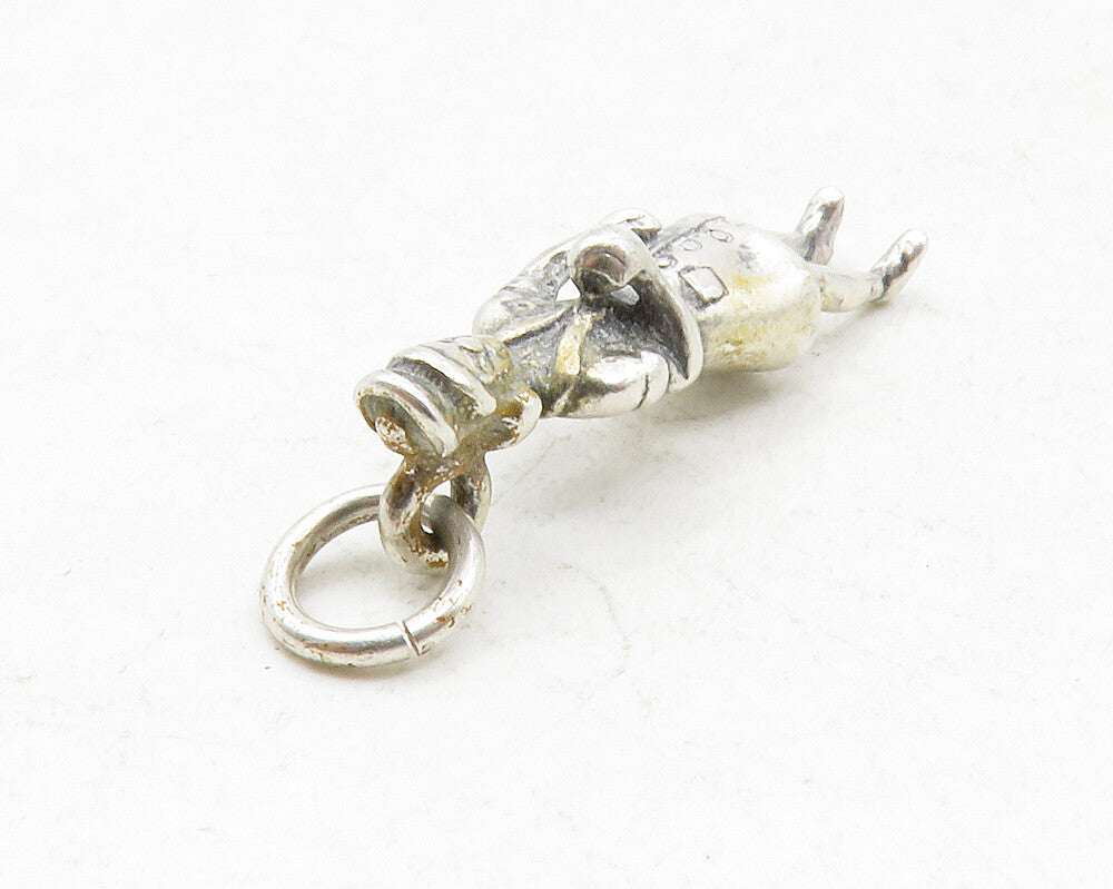 925 Sterling Silver  Vintage Petite Woman In Dress Drop Pendant  PT10081