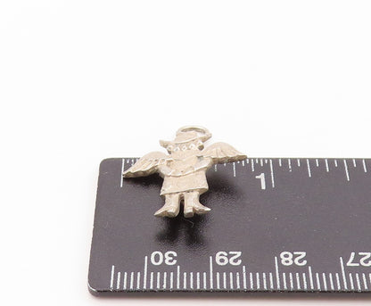 925 Sterling Silver Vintage Pendant Mini Cowgirl Angel Cutout Charm  PT24115
