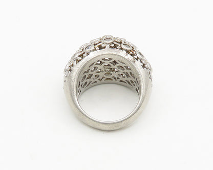 925 Sterling Silver  Vintage Cubic Zirconia Dome Cocktail Ring Sz 6  RG19770