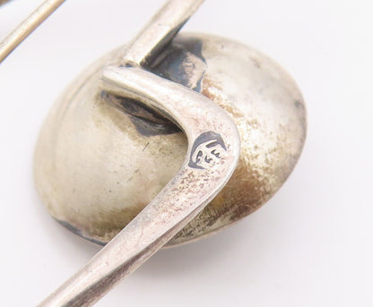 925 Sterling Silver Vintage Brooch Pin DELFINO MEXICO Pearl Orbit  BP12587