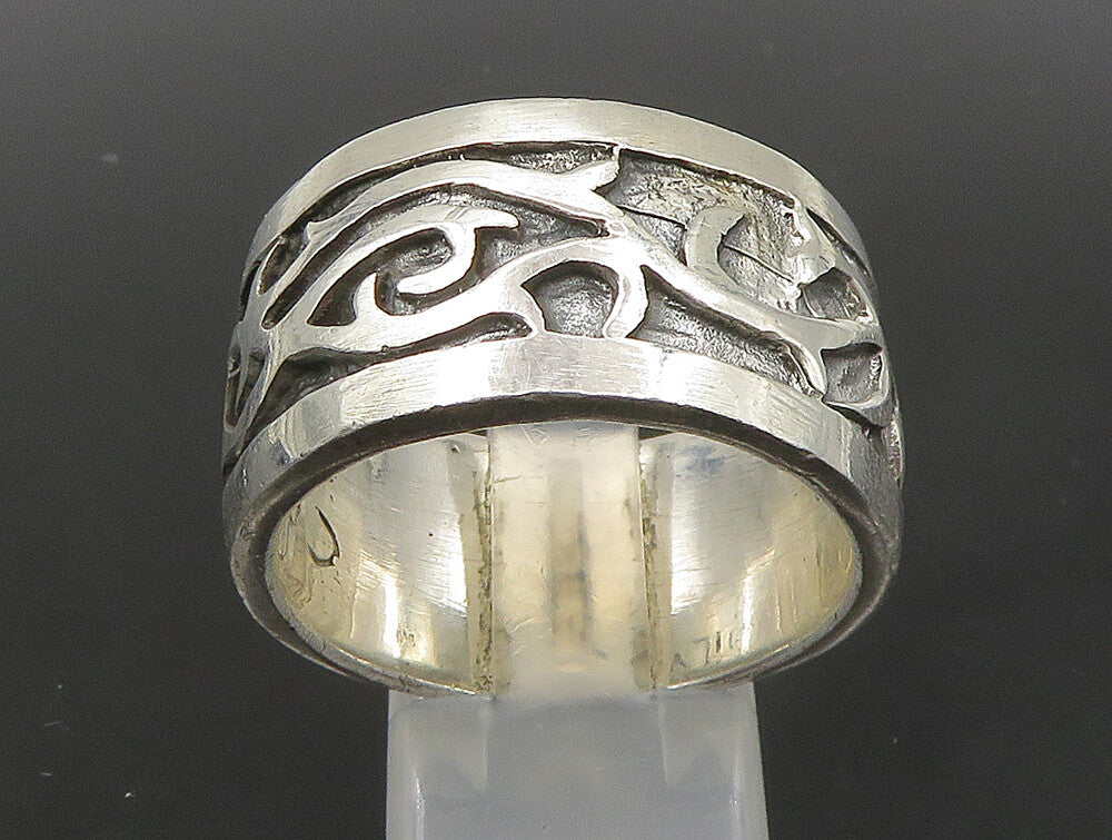 DESIGNER 925 Sterling Silver  Vintage Shiny Large Band Ring Sz 12.5  RG23807
