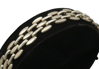 MEXICO 925 Silver  Vintage Minimalist Brick Layer Style Chain Bracelet  BT6929