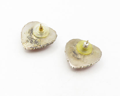 925 Sterling Silver  Vintage Love Heart Shaped Quartz Drop Earrings  EG6446