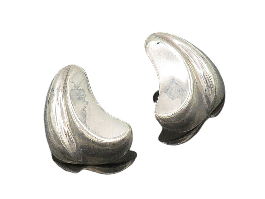 BAYANIHAN 925 Silver & 14K GOLD  Vintage Shiny Modernist Drop Earrings  EG9697