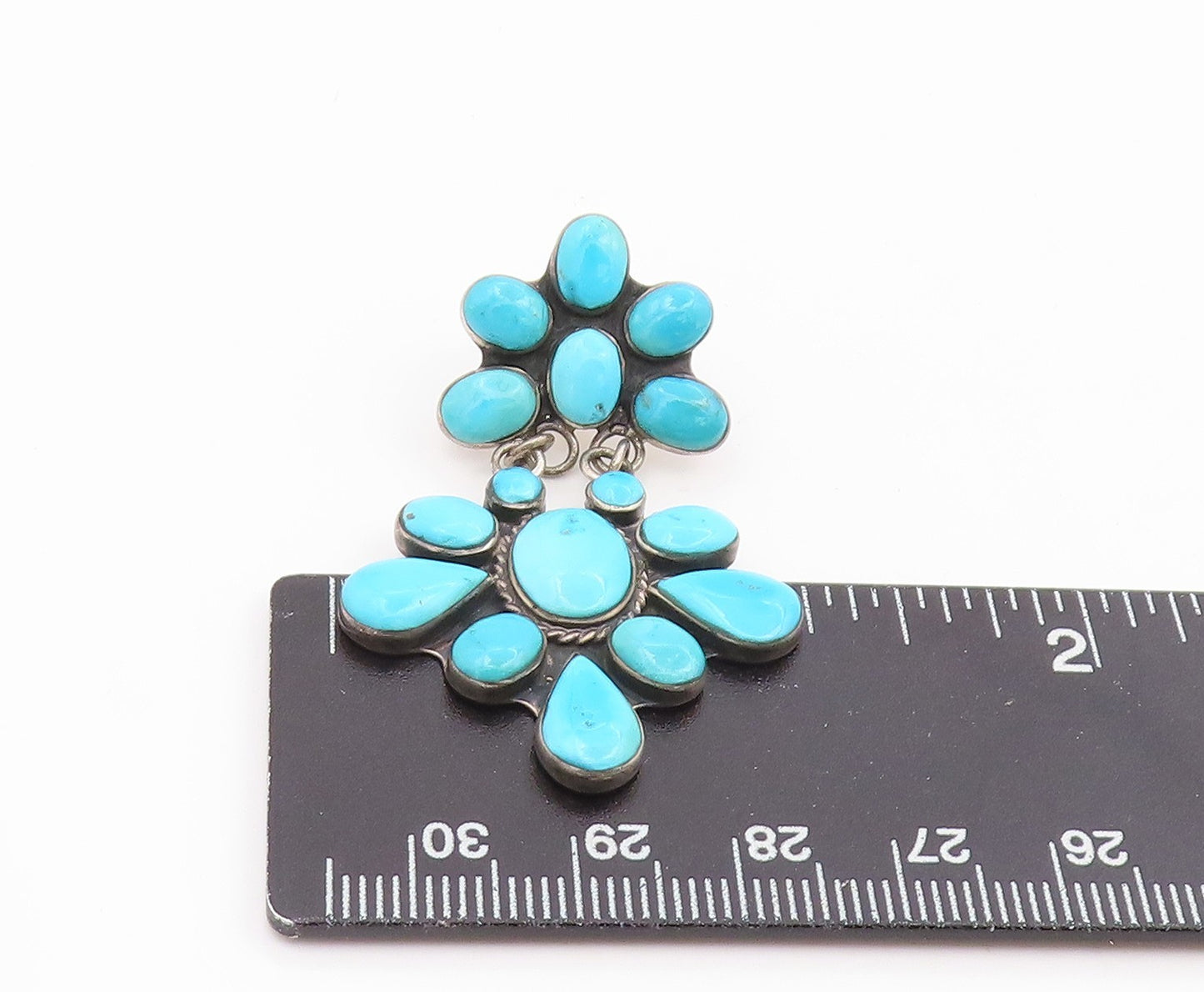 925 Sterling Silver Vintage Earrings NAVAJO ZUNI Gemstone Single Lot EG14306