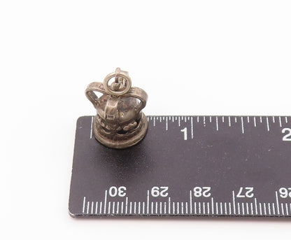 925 Sterling Silver Vintage Pendant Classic Imperial Royal Crown Charm  PT26455