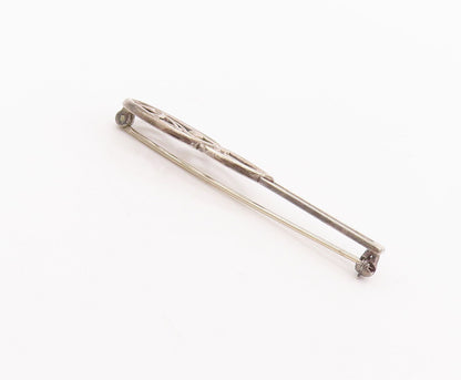 925 Sterling Silver Vintage Brooch Pin EUROPE Designer Cutout Carved  BP10804