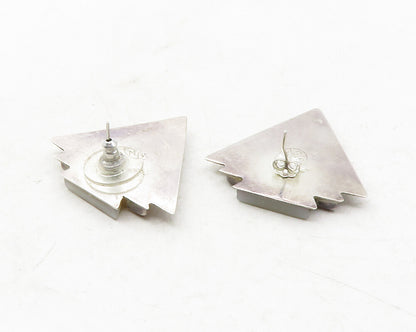 GFMW 925 Sterling Silver  Vintage Mother Of Pearl Pointed Drop Earrings EG6377