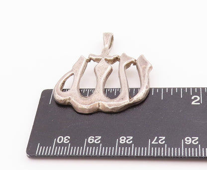 925 Sterling Silver Vintage Pendant Cutout Religious God Name In Urdu  PT24571