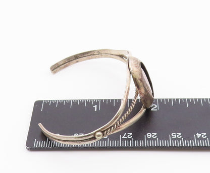 NAVAJO 925 Silver  Vintage Pink Mother Of Pearl Twist Cuff Bracelet  BT8058