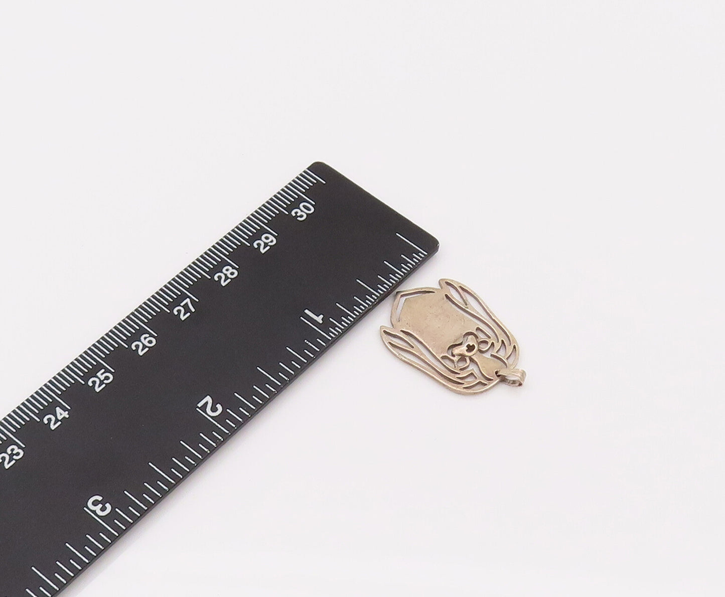 925 Sterling Silver  Vintage Happy Dog Outline Cutout Pendant  PT22180
