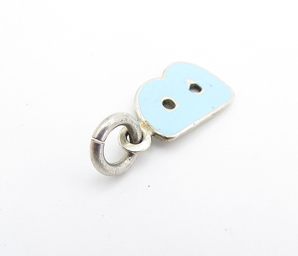 925 Sterling Silver  Vintage Petite Enamel Coated Letter B Drop Pendant PT5493