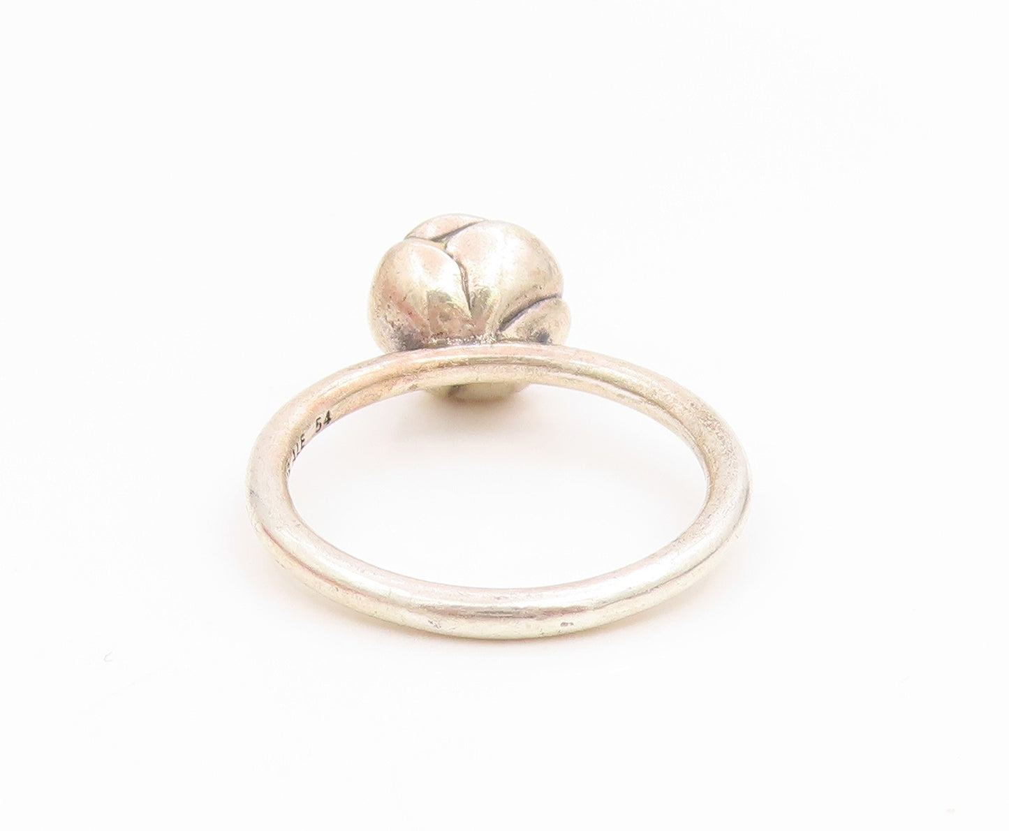 925 Sterling Silver Vintage Ring PANDORA Elegant Enamel Rose Band  Sz 7  RG36113