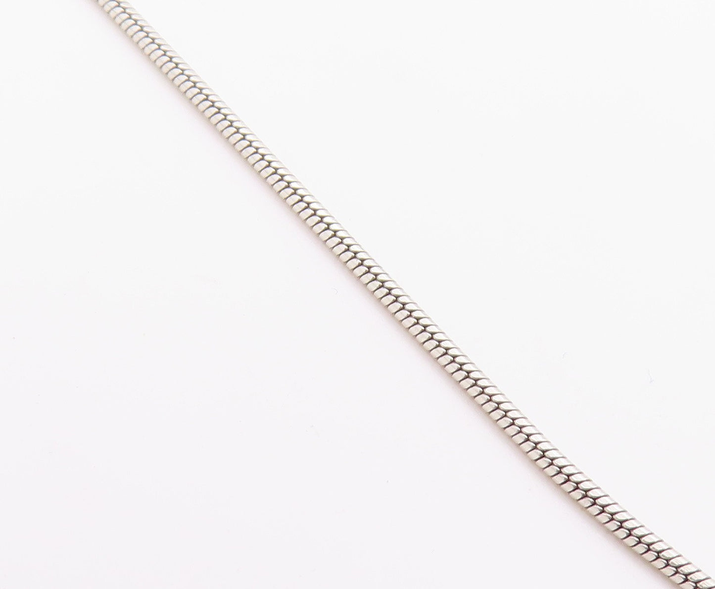 925 Sterling Silver  Vintage Topaz Bar Pendant Snake Chain Necklace  NE3660