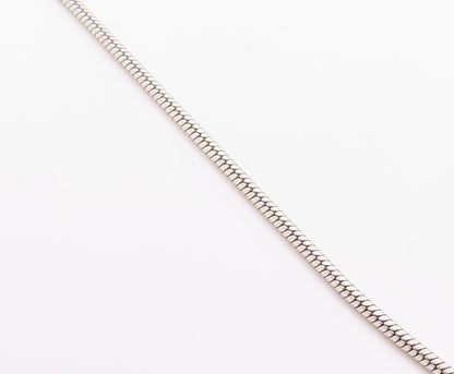 925 Sterling Silver  Vintage Topaz Bar Pendant Snake Chain Necklace  NE3660