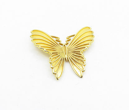 925 Sterling Silver  Shiny Gold Plated Butterfly Motif Drop Pendant  PT3711