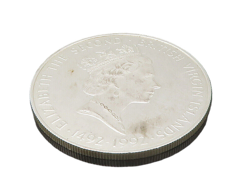 925 Sterling Silver  Vintage Shiny British Virgin Islands Coin  TR2057