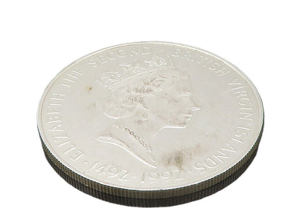 925 Sterling Silver  Vintage Shiny British Virgin Islands Coin  TR2057