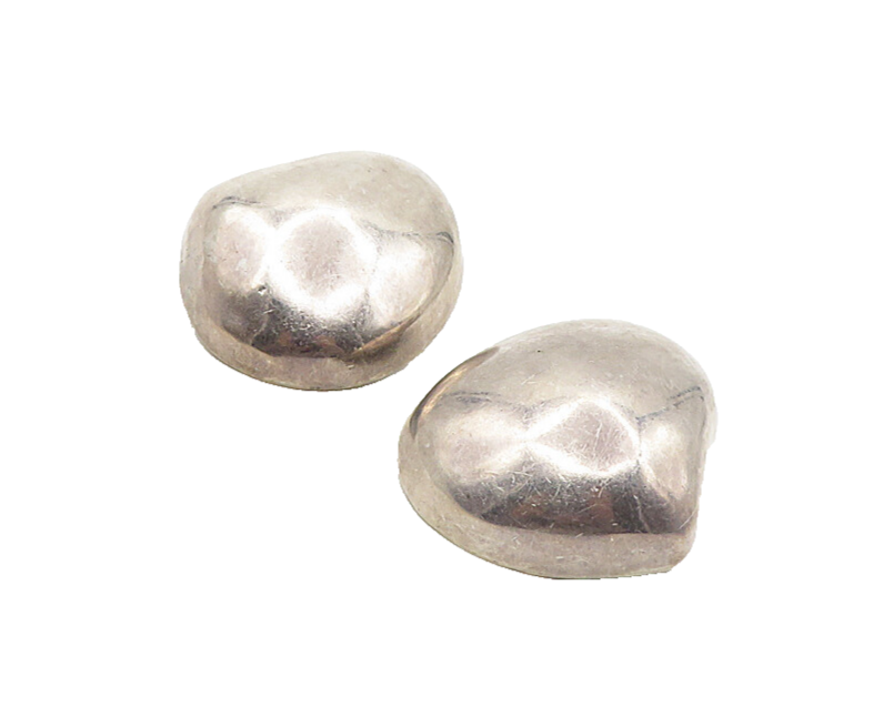 LOS BALLESTEROS 925 Sterling Silver  Vintage Hollow Non Pierce Earrings EG4931