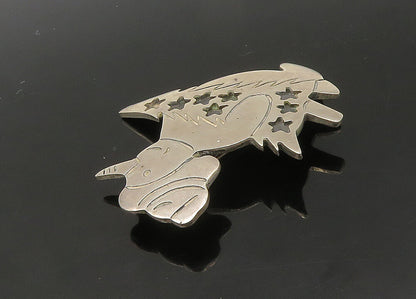 925 Sterling Silver  Vintage Snowman & Christmas Tree Brooch Pin  BP8455